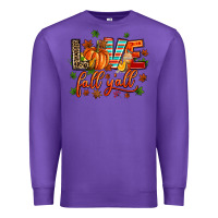 Purple love fall  yall Premium Sweatshirt - AdoDesignShop