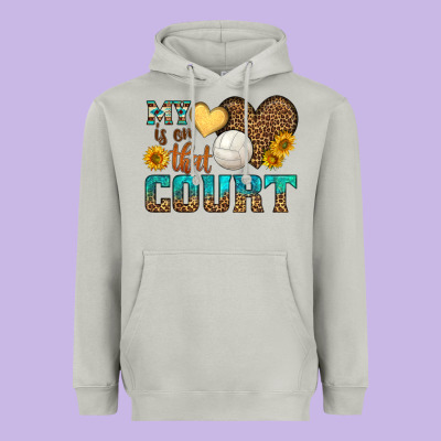 My Heart Is On That Court Heavyweight Hoodie Designed By Hra Design Shop