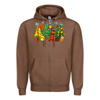 Chestnut christmas trees with softball Zipper Hoodie - Zillion Design Studio