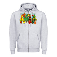 Heather Grey christmas trees with softball Zipper Hoodie - Zillion Design Studio