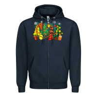 Navy christmas trees with softball Zipper Hoodie - Zillion Design Studio
