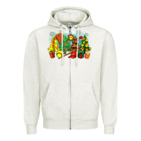 Oatmeal Heather christmas trees with softball Zipper Hoodie - Zillion Design Studio