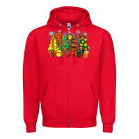 Red christmas trees with softball Zipper Hoodie - Zillion Design Studio