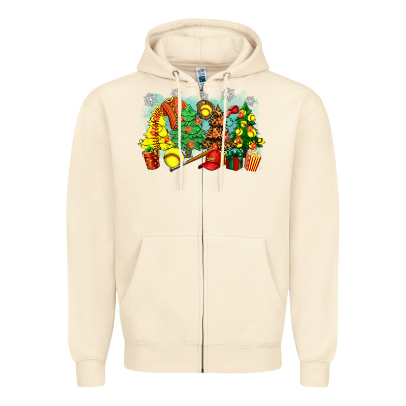 Christmas Trees With Softball Zipper Hoodie by Zillion Design Studio | Teevron