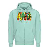 Seafoam christmas trees with softball Zipper Hoodie - Zillion Design Studio