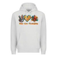 Dove Grey peace love thanksgiving Premium Hoodie - BarkalooDesign