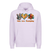 Lilac peace love thanksgiving Premium Hoodie - BarkalooDesign