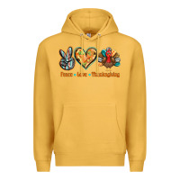 Mustard peace love thanksgiving Premium Hoodie - BarkalooDesign