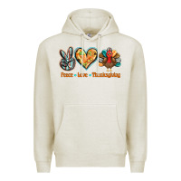 Oatmeal Heather peace love thanksgiving Premium Hoodie - BarkalooDesign