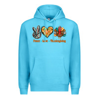 Ocean Blue peace love thanksgiving Premium Hoodie - BarkalooDesign