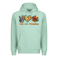 Seafoam peace love thanksgiving Premium Hoodie - BarkalooDesign