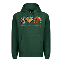 Sports Green peace love thanksgiving Premium Hoodie - BarkalooDesign