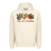 Tofu peace love thanksgiving Premium Hoodie - BarkalooDesign