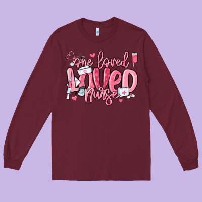 Long Sleeve Tee one loved nurse valentine's day