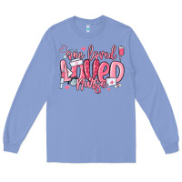 Colony Blue one loved nurse valentine's day Long Sleeve Tee - MaliasSmallBusiness