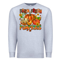 Heather Grey farm fresh pupkins Premium Sweatshirt - AdoDesignShop