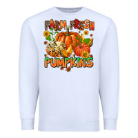 White farm fresh pupkins Premium Sweatshirt - AdoDesignShop