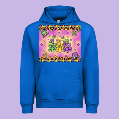 Mardi Gras Bead Dogs Urban Hoodie Designed By Maliassmallbusiness