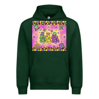 Forest Green mardi gras bead dogs Urban Hoodie - MaliasSmallBusiness