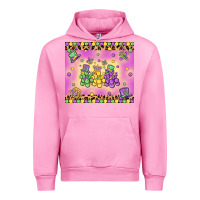 Fuchsia Pink mardi gras bead dogs Urban Hoodie - MaliasSmallBusiness
