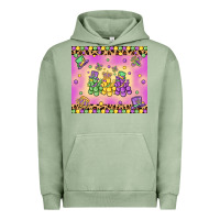 Pigment Oil Green mardi gras bead dogs Urban Hoodie - MaliasSmallBusiness