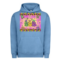 Pigment Pebble Blue mardi gras bead dogs Urban Hoodie - MaliasSmallBusiness
