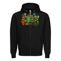 Black christmas trees with basketball Zipper Hoodie - Zillion Design Studio
