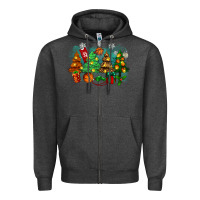 Charcoal Heather christmas trees with basketball Zipper Hoodie - Zillion Design Studio