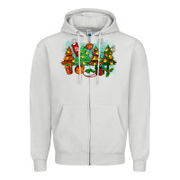 Dove Grey christmas trees with basketball Zipper Hoodie - Zillion Design Studio
