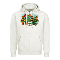 Oatmeal Heather christmas trees with basketball Zipper Hoodie - Zillion Design Studio