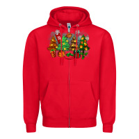Red christmas trees with basketball Zipper Hoodie - Zillion Design Studio