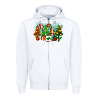 White christmas trees with basketball Zipper Hoodie - Zillion Design Studio