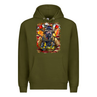 Army Green firefighter axe and ladder Premium Hoodie - LillyAllenDesigns