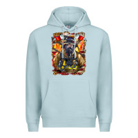 Blue Mist firefighter axe and ladder Premium Hoodie - LillyAllenDesigns