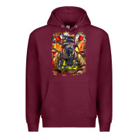 Burgundy firefighter axe and ladder Premium Hoodie - LillyAllenDesigns