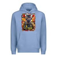 Colony Blue firefighter axe and ladder Premium Hoodie - LillyAllenDesigns