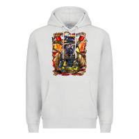 Dove Grey firefighter axe and ladder Premium Hoodie - LillyAllenDesigns