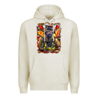 Oatmeal Heather firefighter axe and ladder Premium Hoodie - LillyAllenDesigns