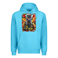 Ocean Blue firefighter axe and ladder Premium Hoodie - LillyAllenDesigns