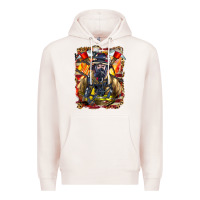 Pale Pink firefighter axe and ladder Premium Hoodie - LillyAllenDesigns