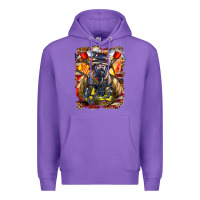 Purple firefighter axe and ladder Premium Hoodie - LillyAllenDesigns