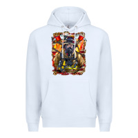 White firefighter axe and ladder Premium Hoodie - LillyAllenDesigns