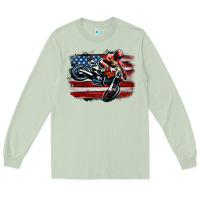 Matcha dirt bike american flag Long Sleeve Tee - MaliasSmallBusiness