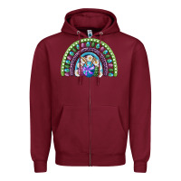 Burgundy easter rainbow Zipper Hoodie - RanaPortraitStore