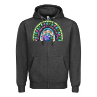 Charcoal Heather easter rainbow Zipper Hoodie - RanaPortraitStore