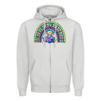 Dove Grey easter rainbow Zipper Hoodie - RanaPortraitStore