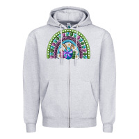 Heather Grey easter rainbow Zipper Hoodie - RanaPortraitStore