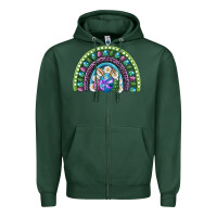 Sports Green easter rainbow Zipper Hoodie - RanaPortraitStore