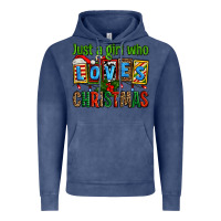 Vintage Denim just a girl who loves christmas Vintage Hoodie - AdoDesignShop