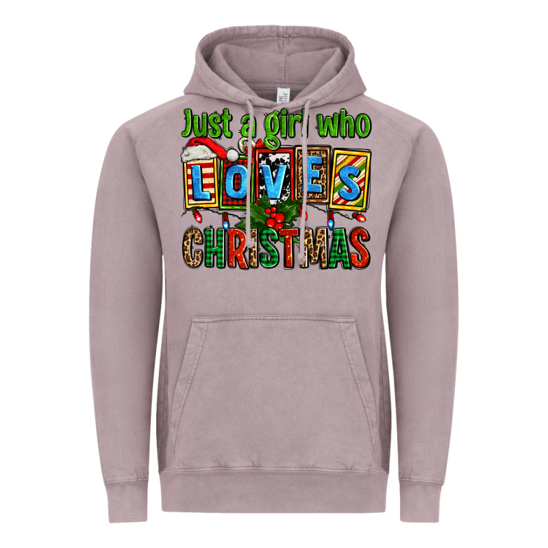 Just A Girl Who Loves Christmas Vintage Hoodie by AdoDesignShop | Teevron